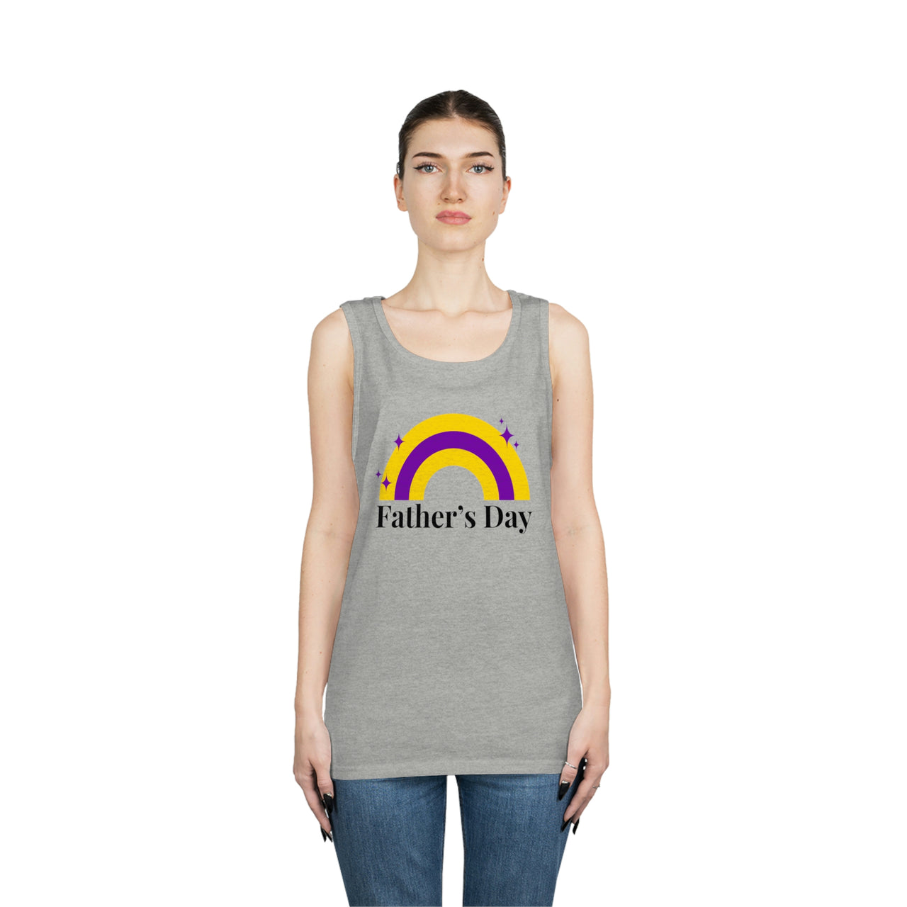 Intersexual Pride Flag Heavy Cotton Tank Top Unisex Size - Father's Day Printify
