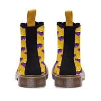 Thumbnail for Intersexual Flag Kisses LGBTQ Yellow Canvas Boots Unisex Size Printify