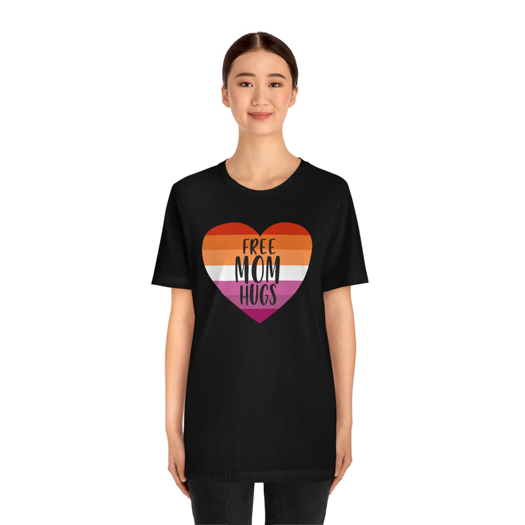 Lesbian Pride Flag Mother's Day Unisex Short Sleeve Tee - Free Mom Hugs SHAVA CO