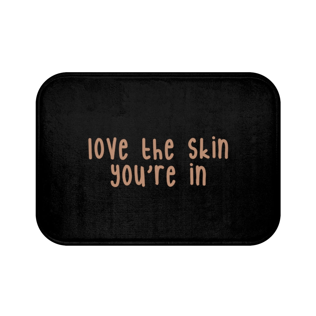 Affirmation Feminist Pro Choice Bath Mat - Love The Skin I'm In (brown) Printify