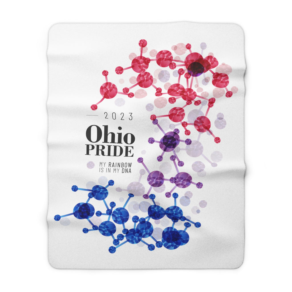 SHAVA CO Bisexual Flag 2023 Pride, Ohio Sherpa Fleece Blanket - My Rainbow Is In My DNA Printify