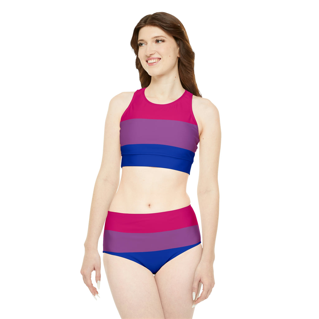 Bisexual Pride Flag Sporty Bikini Set SHAVA CO