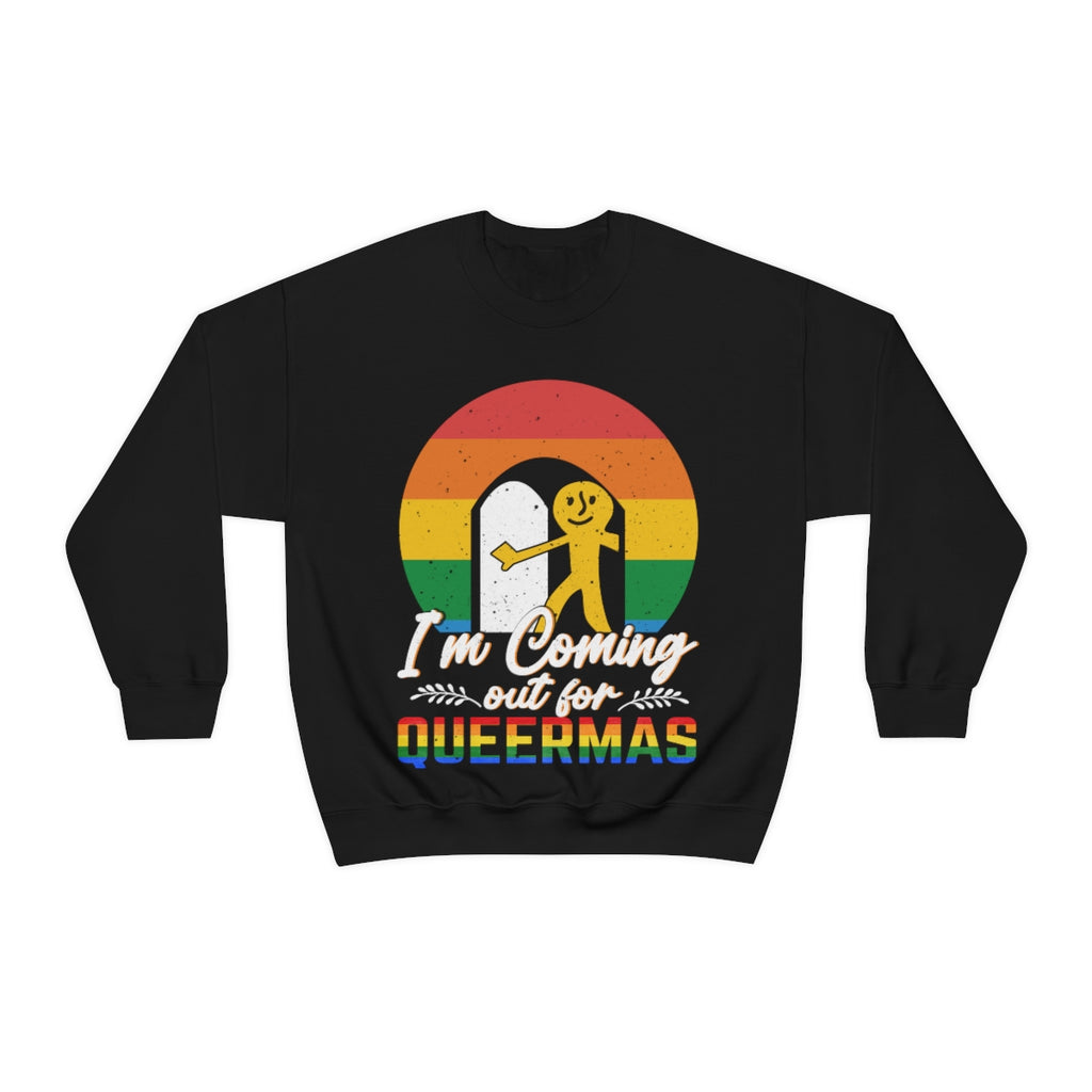 Unisex Christmas LGBTQ Heavy Blend Crewneck Sweatshirt - I’M Coming Out For Queermas Printify