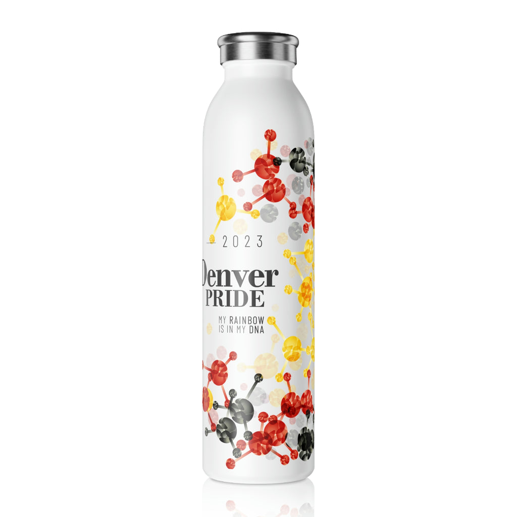 Rubber Flag Slim Water Bottle Denver Pride - My Rainbow is In My DNA SHAVA CO