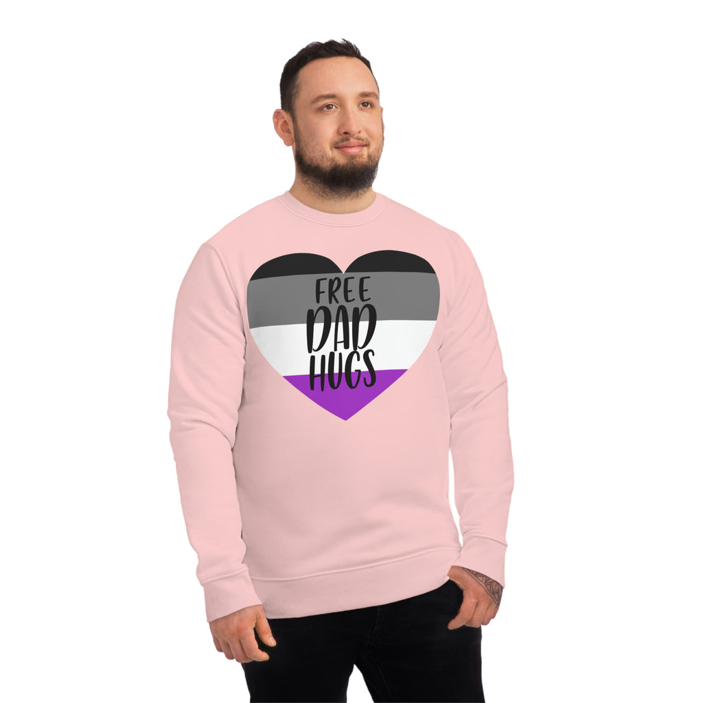 Asexual Pride Flag Sweatshirt Unisex Size - Free Dad Hugs Printify