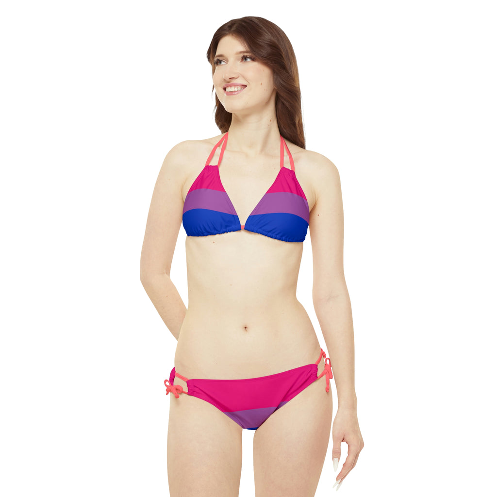 Bisexual Pride Flag Strappy Bikini Set SHAVA CO