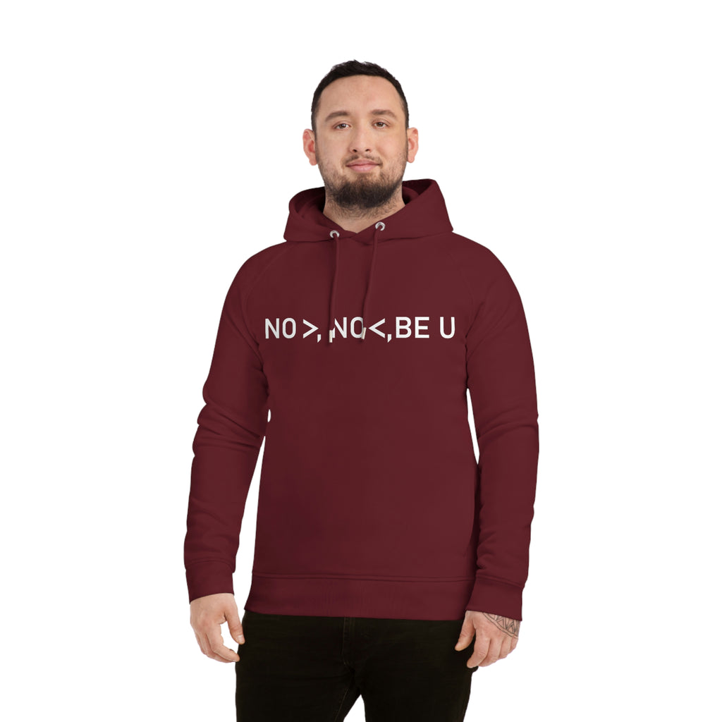 Affirmation Feminist Pro Choice Sider Hoodie Men's Size , NO >, NO < ,BE U Printify