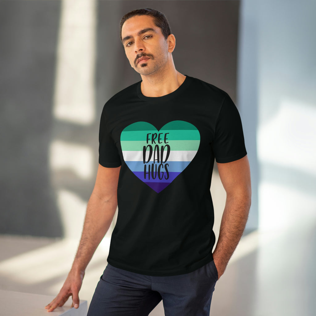 Gay Pride Flag T-shirt Unisex Size - Free Dad Hugs Printify