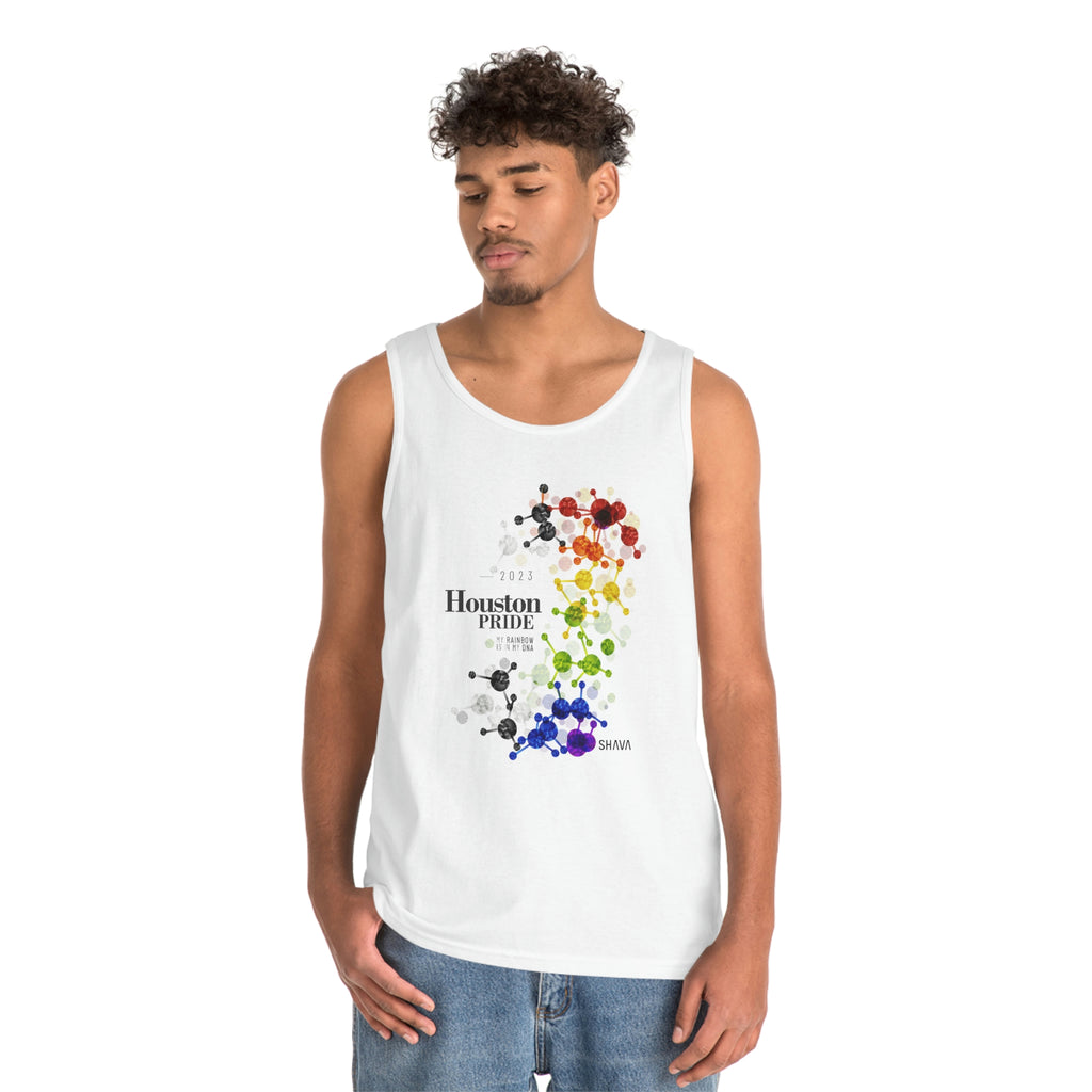 Straight Ally Flag Houston Pride Heavy Cotton Tank Top Unisex Size - My Rainbow Is In My DNA SHAVA