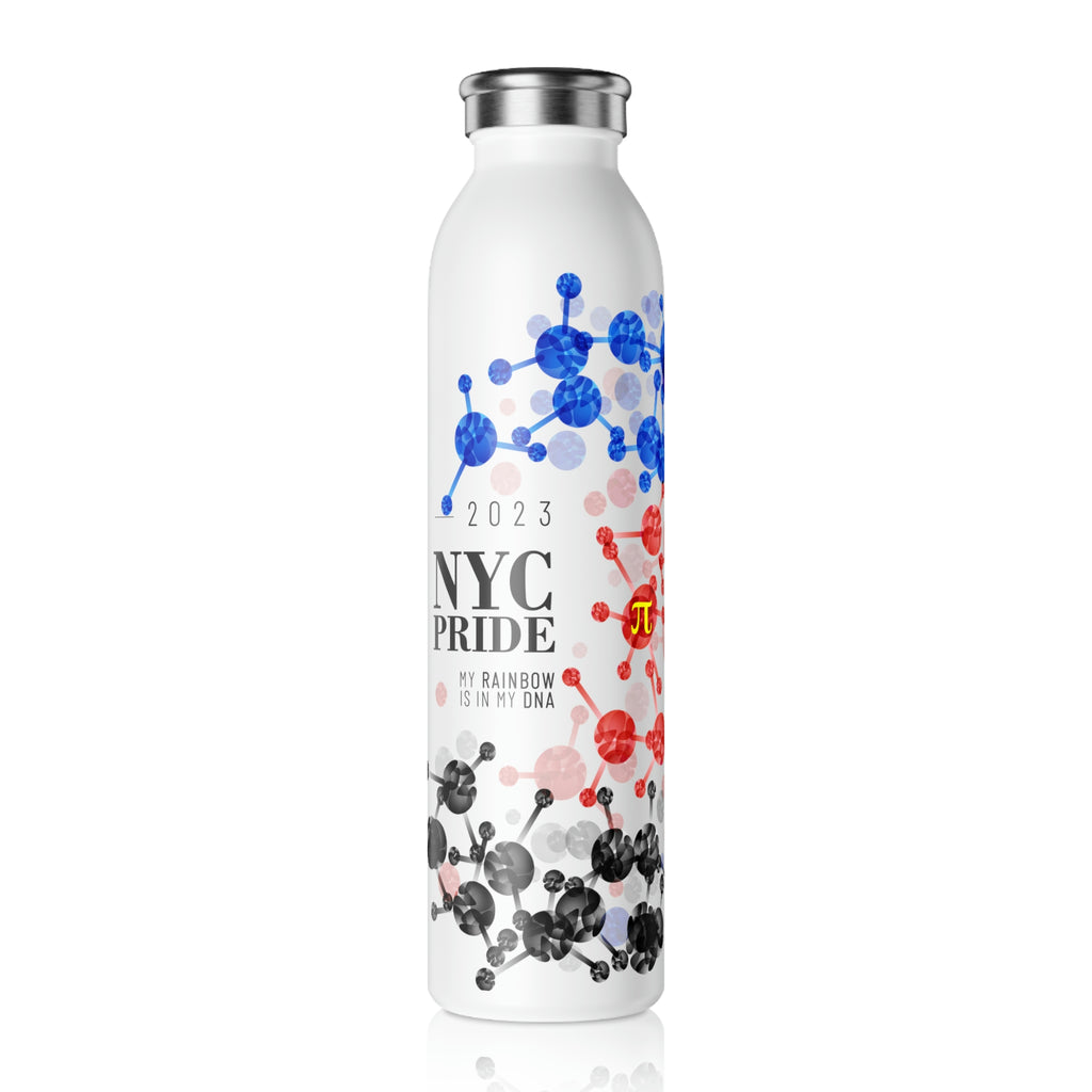 Polyamory Flag Slim Water Bottle NYC Pride - My Rainbow is In My DNA SHAVA CO