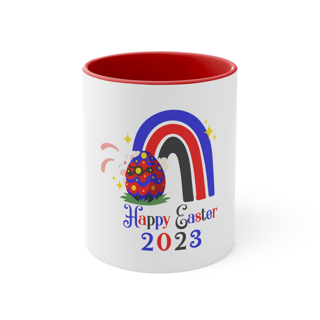 Polyamory Flag Accent Coffee Mug Easter Festival - Happy Easter 2023 SHAVA