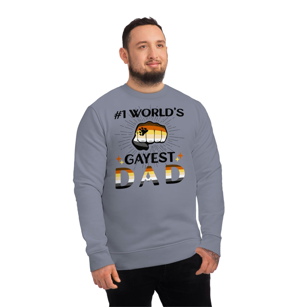 Bear Pride Flag Sweatshirt Unisex Size - #1 World's Gayest Dad Printify