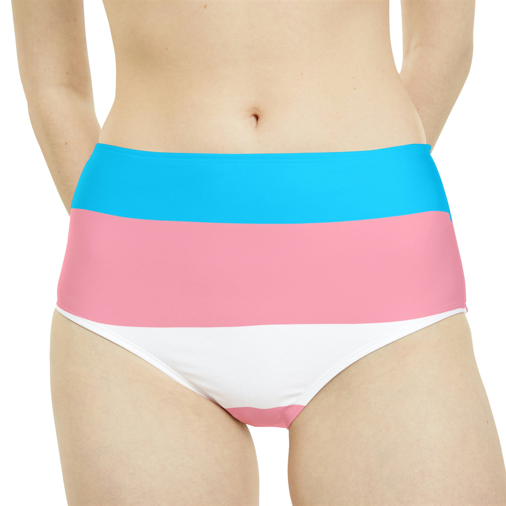 Transgender Pride Flag High-Waist Hipster Bikini Bottom Printify