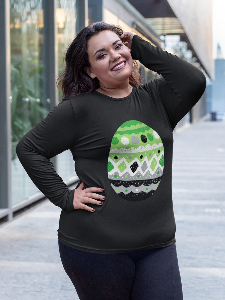 Aromantic Flag Long Sleeves Easter Festival Unisex Size - Egg SHAVA