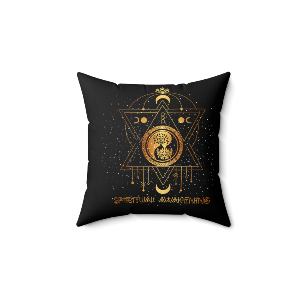 Yoga Spiritual Meditation Spun Polyester Square Pillow - Awakening 888 Angel Number Printify