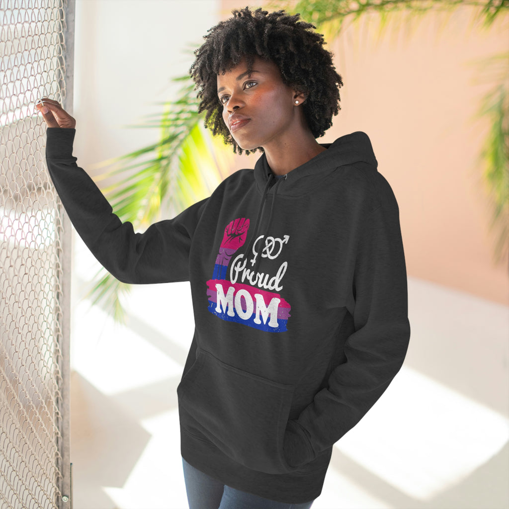 Bisexual Flag Mother's Day Unisex Premium Pullover Hoodie - Proud Mom Printify