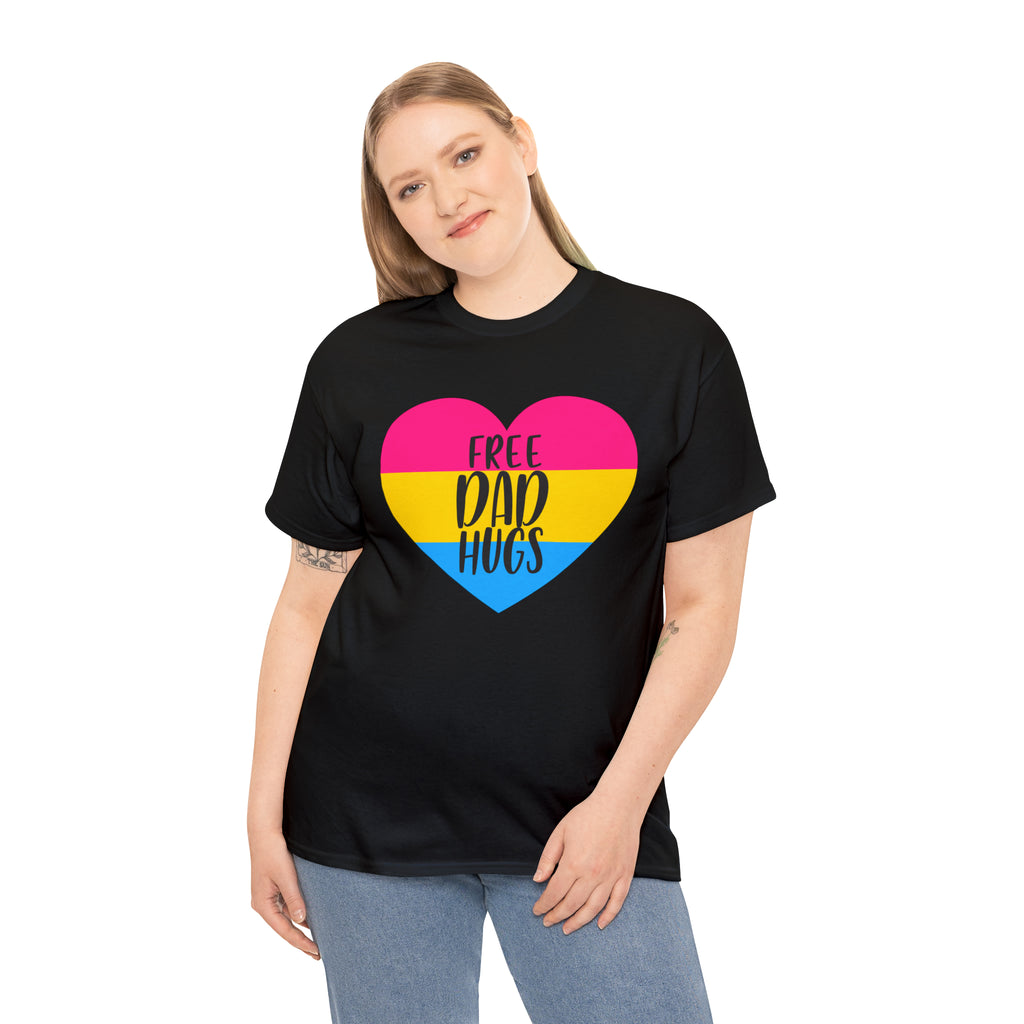 SHAVA CO Pansexual Flag, Unisex Heavy Cotton Tee - Free Dad Hugs Printify