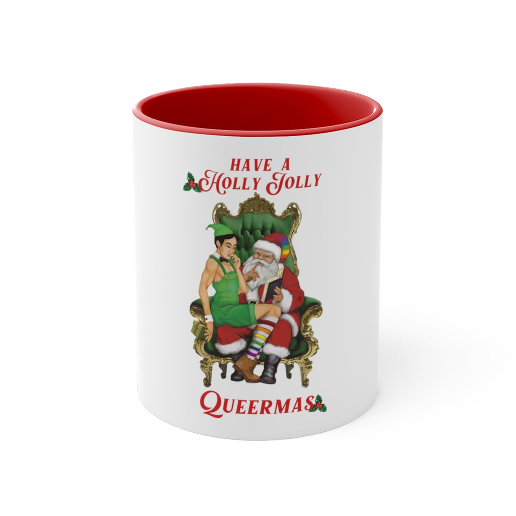 Christmas LGBTQ Two Tone Custom Accent Coffee Mug Printify