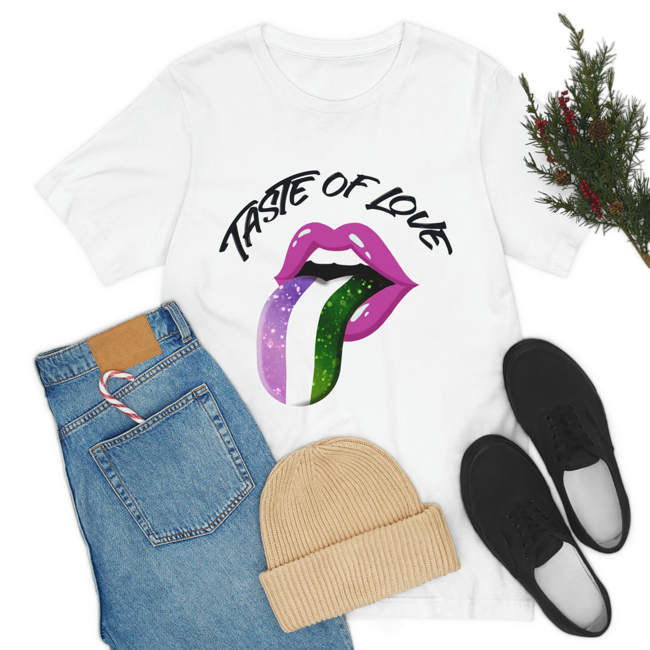 Genderqueer Flag LGBTQ Affirmation T-shirt  Unisex Size - Taste Of Love Printify
