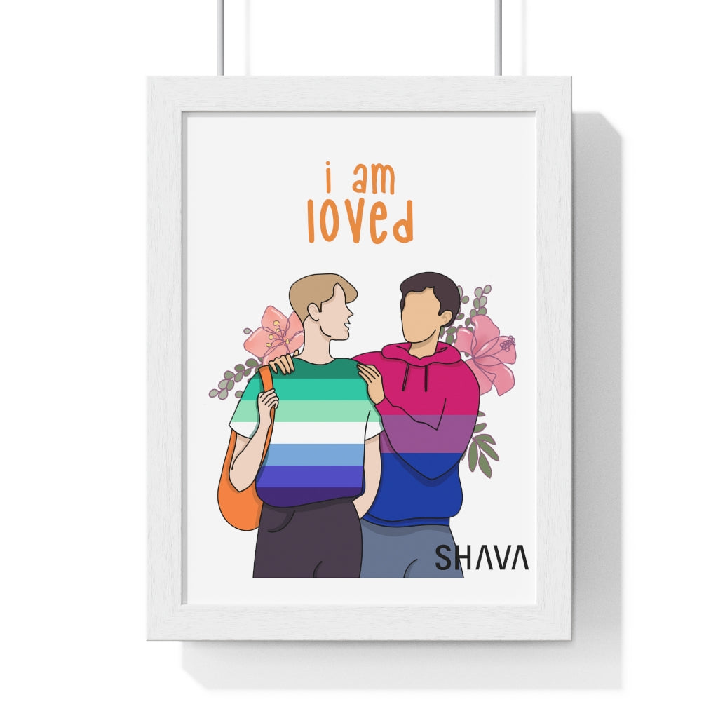 Affirmation Feminist Pro Choice Premium Framed Vertical Poster - I Am Loved (Gay and Bisexual) Printify