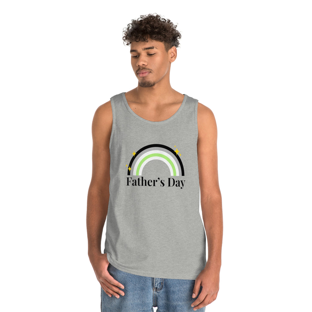 Agender Pride Flag Heavy Cotton Tank Top Unisex Size - Father's Day Printify