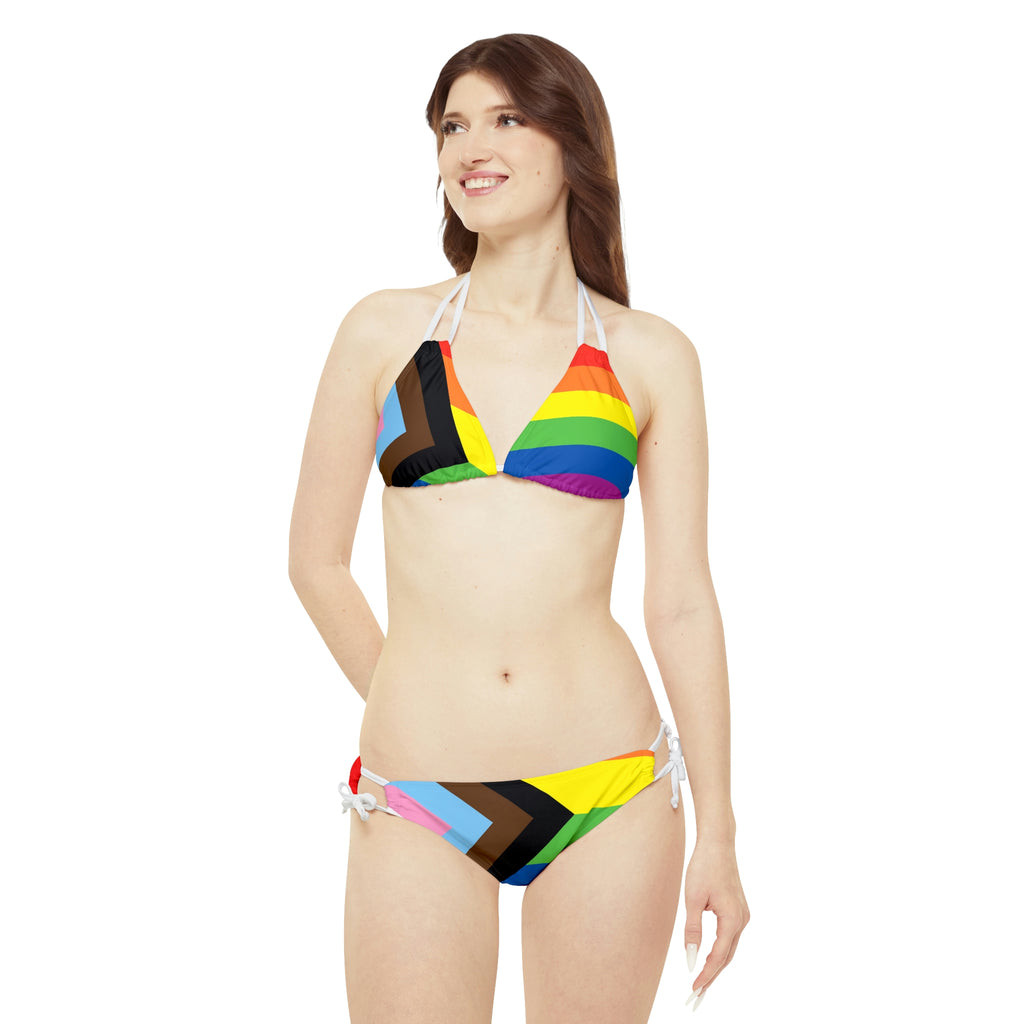 Progress Pride Flag Strappy Bikini Set SHAVA CO