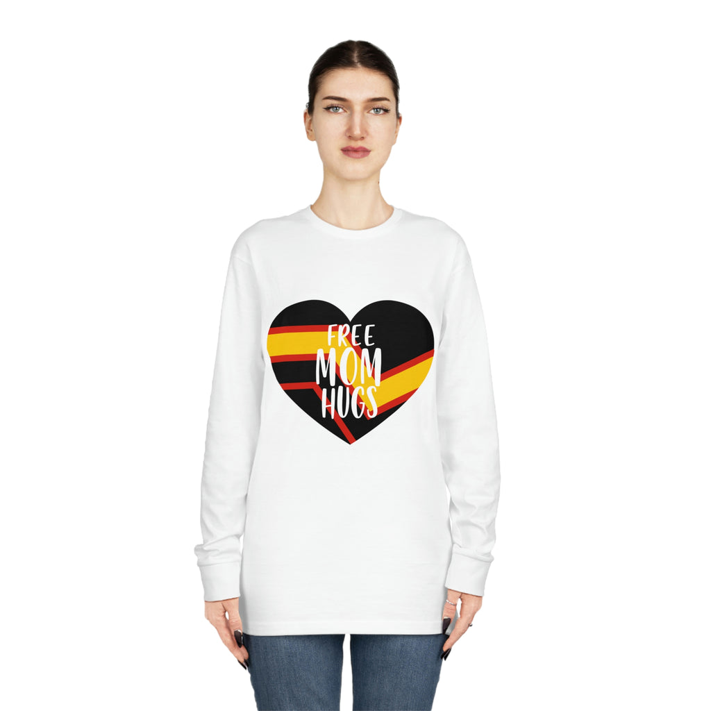 Rubber Flag Long Sleeve Crewneck Tee - Free Mom Hugs Printify