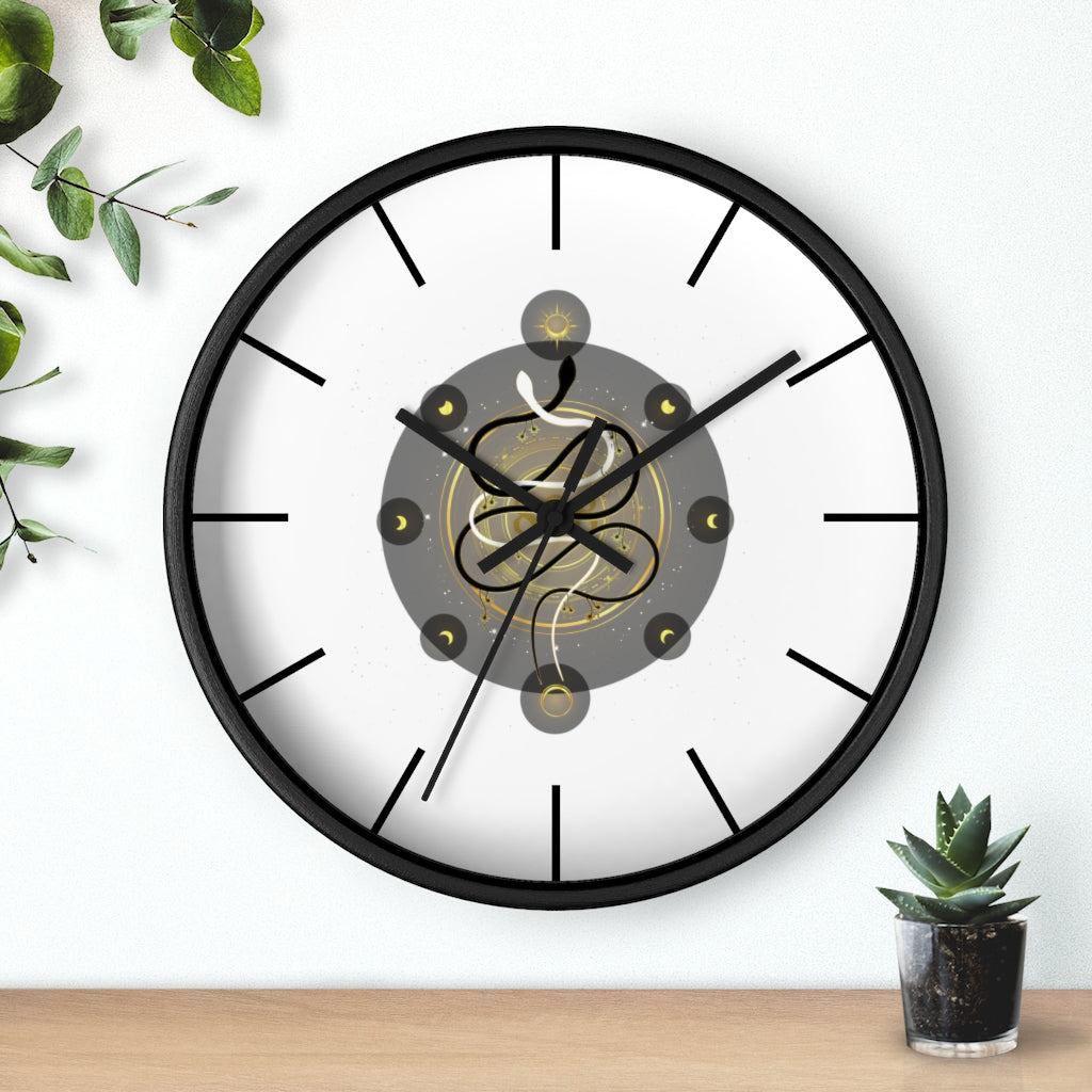 Yoga Spiritual Meditation Wall clock - Harmony 888 Angel Number Printify