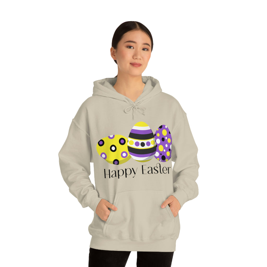 Non Binary Flag Hoodie Easter Festival Unisex Size - Happy Easter SHAVA
