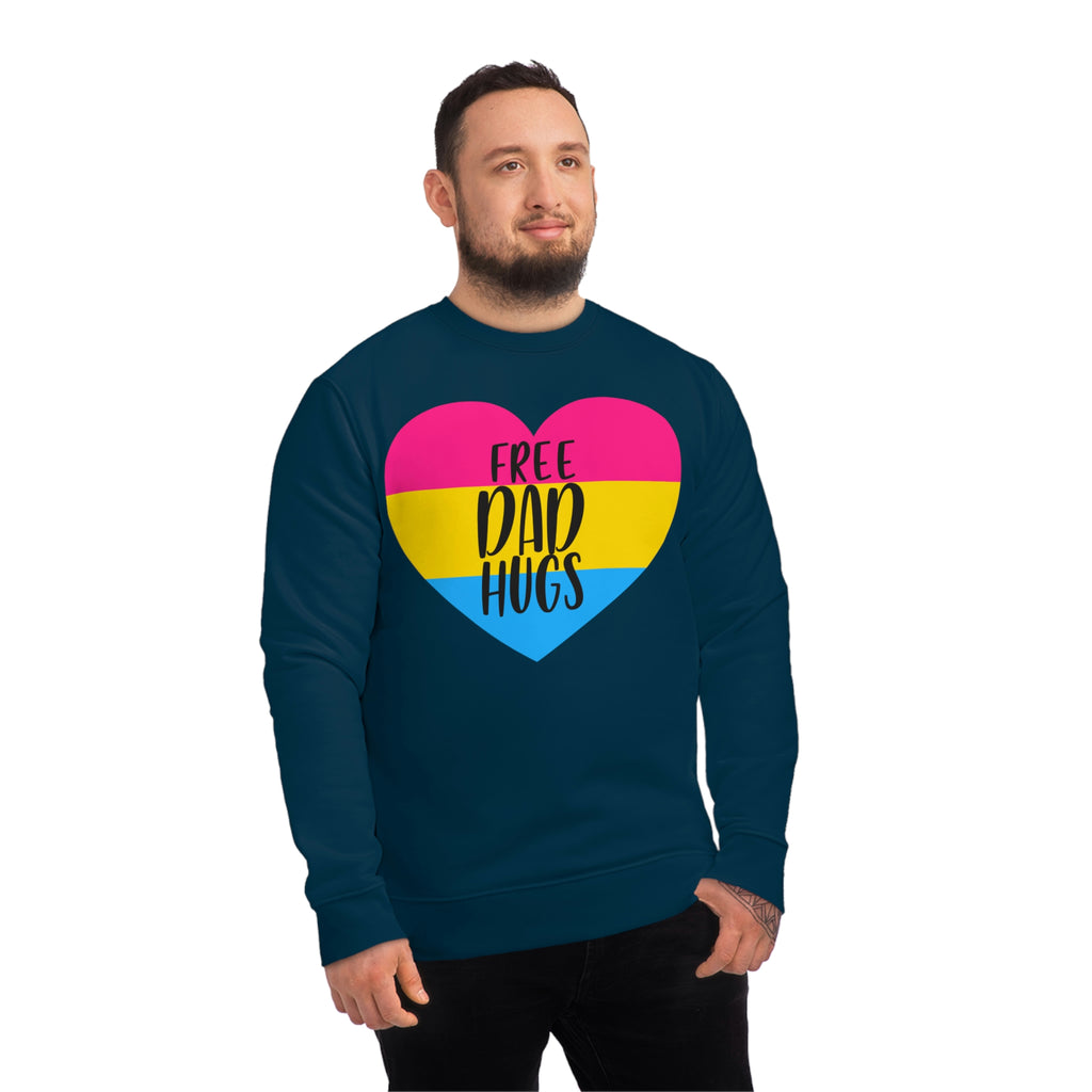 Pansexual Pride Flag Sweatshirt Unisex Size - Free Dad Hugs Printify