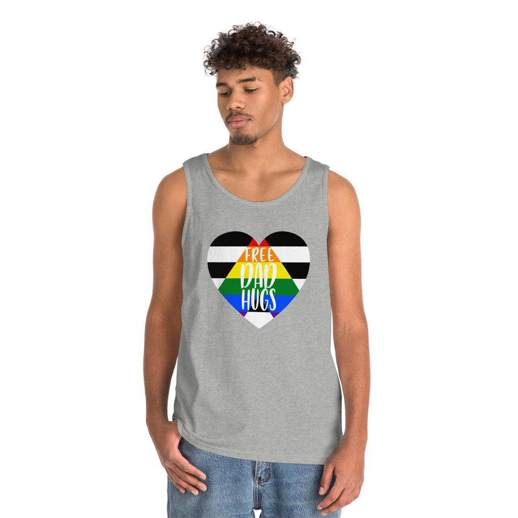 Straight Ally Pride Flag Heavy Cotton Tank Top Unisex Size - Free Dad Hugs Printify