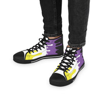 Thumbnail for Non Binary Drip Rainbow Flag LGBTQ High Top Sneakers Unisex Size Printify