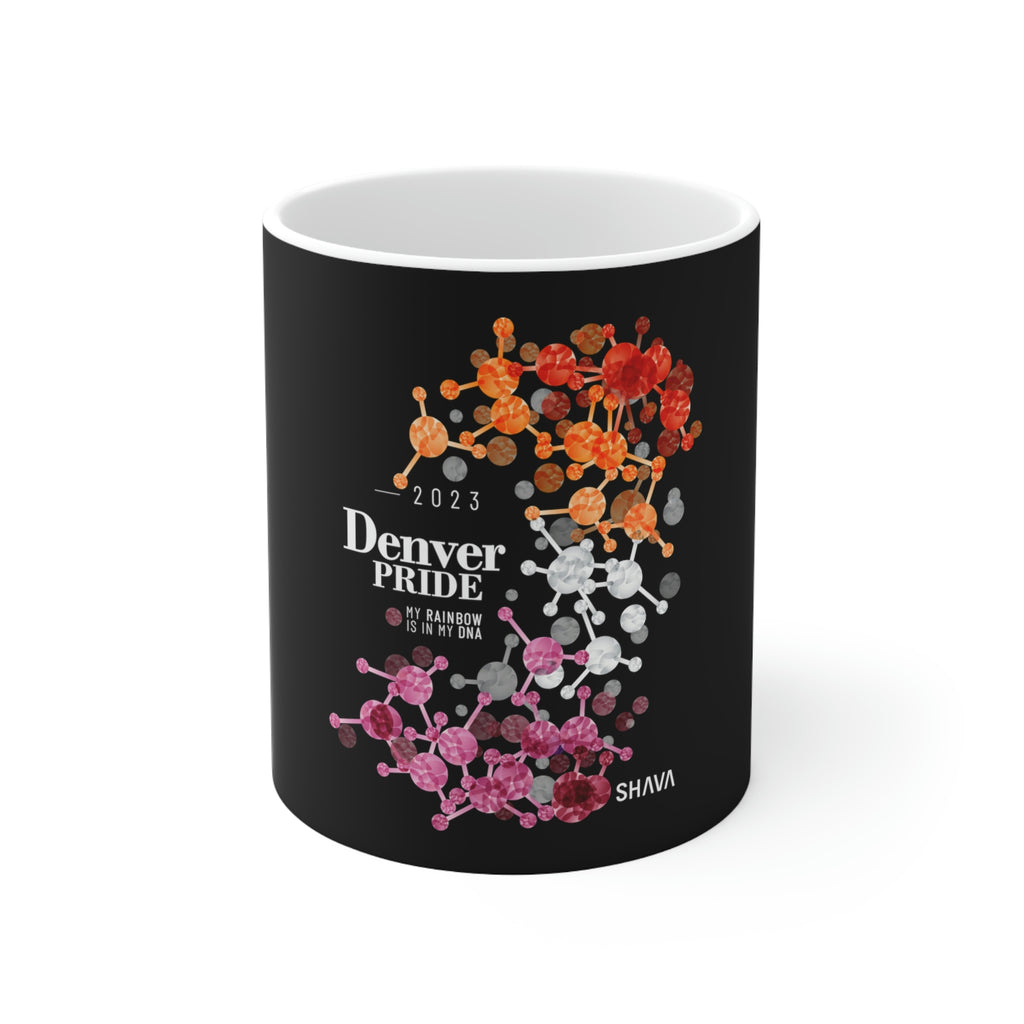 Lesbian Flag Ceramic Mug Denver Pride - Rainbow Is In My DNA SHAVA CO