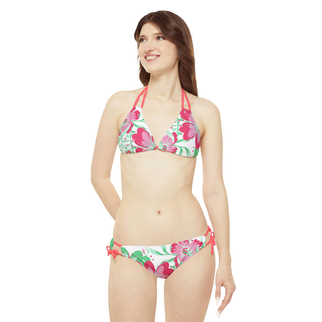 Abrosexual Pride Floral Strappy Bikini Set SHAVA CO