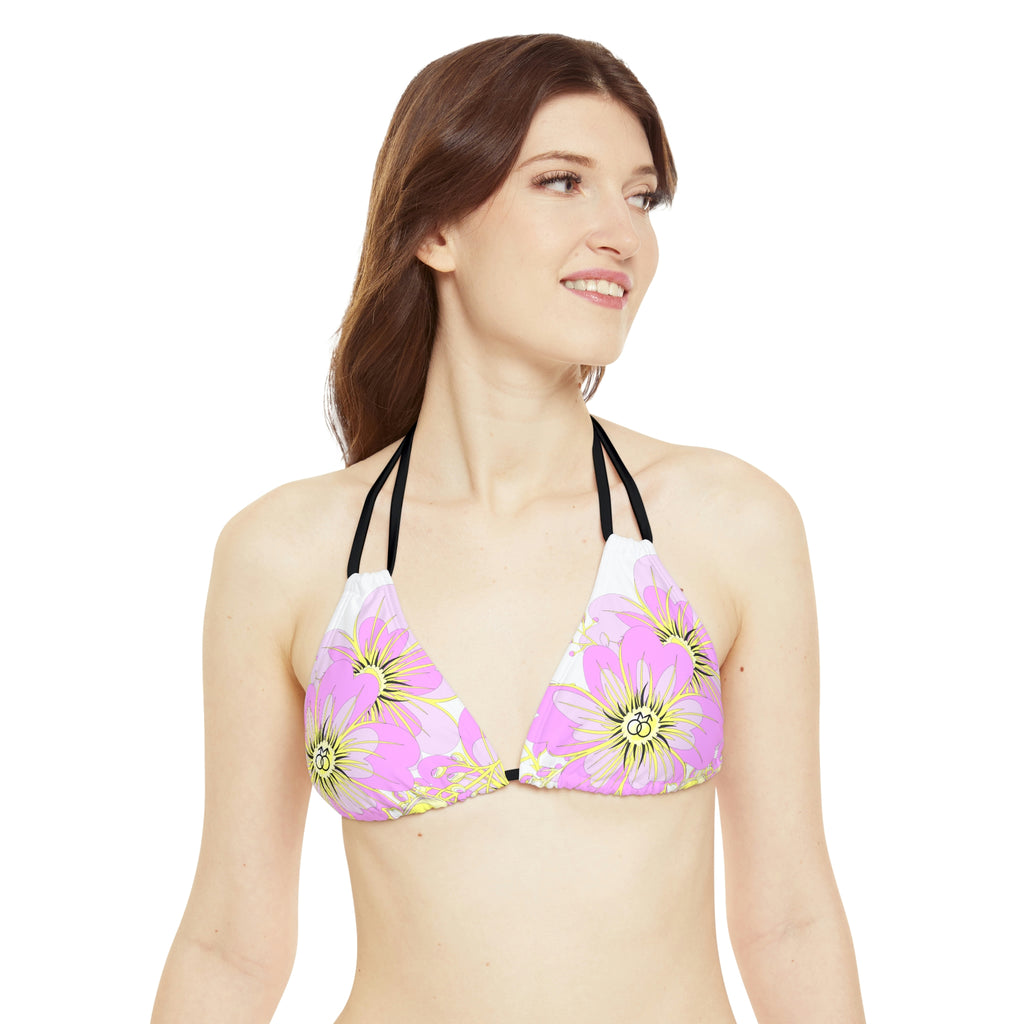 Twink Pride Flag Floral Strappy Triangle Bikini Top SHAVA CO