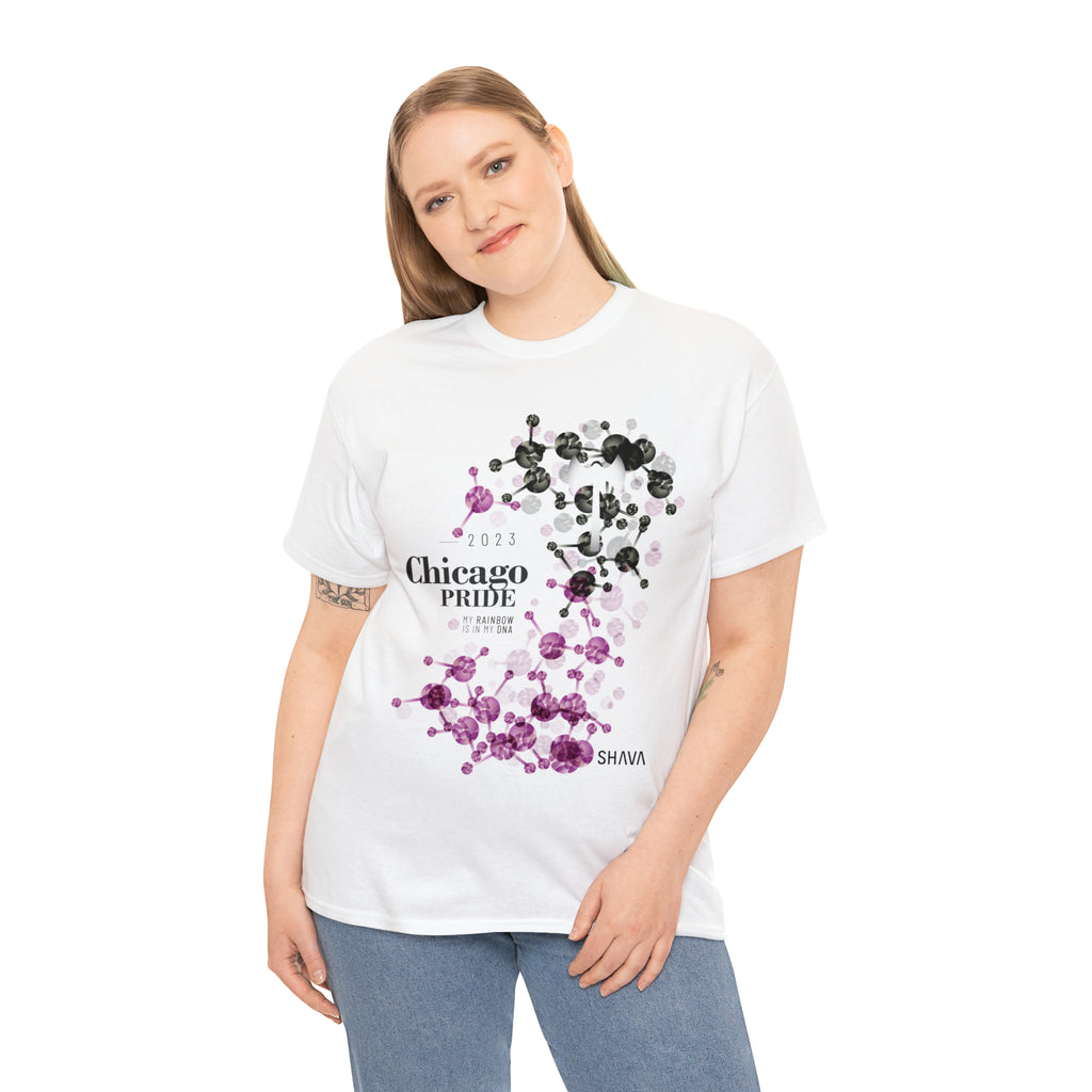 SHAVA CO Labrys Lesbian Flag 2023 Pride, Chicago Unisex Heavy Cotton Tee - My Rainbow Is In My DNA Printify