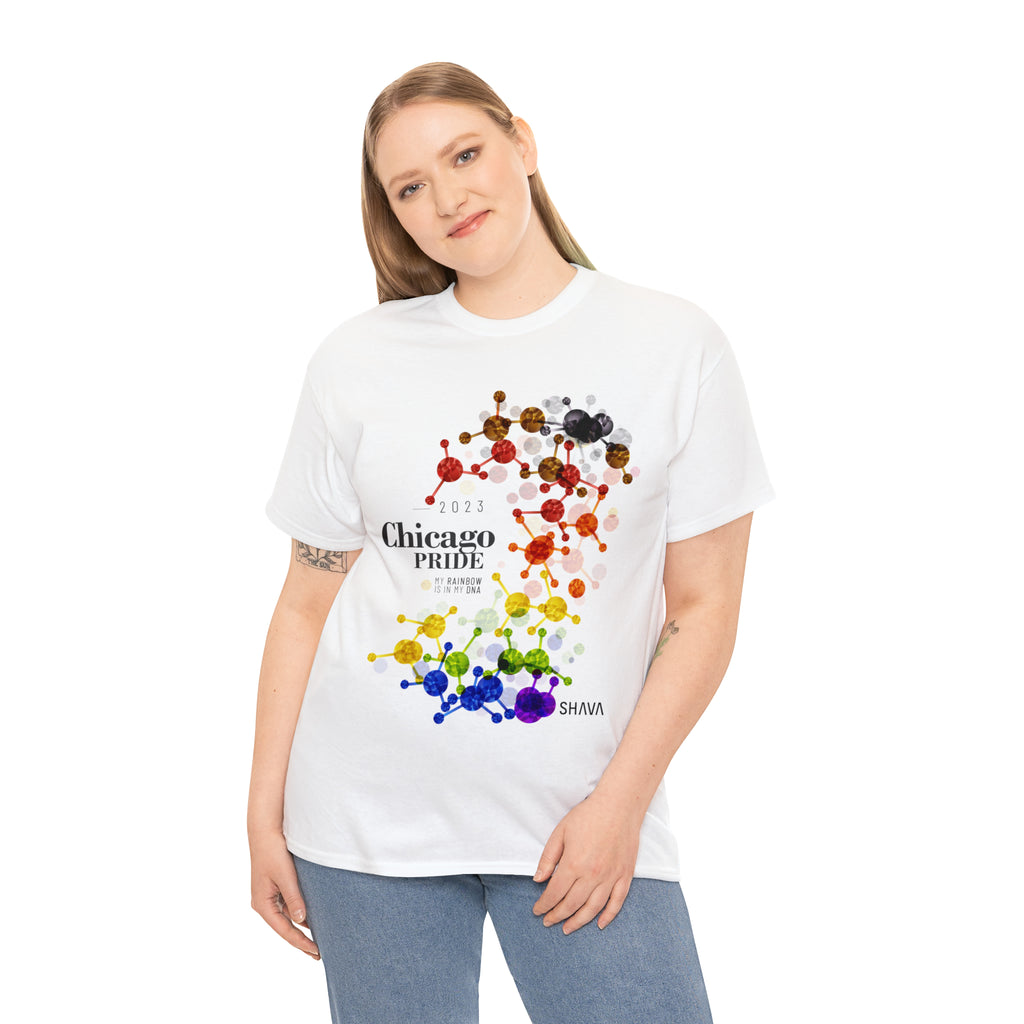SHAVA CO Philadelphia Flag 2023 Pride, Chicago Unisex Heavy Cotton Tee - My Rainbow Is In My DNA Printify