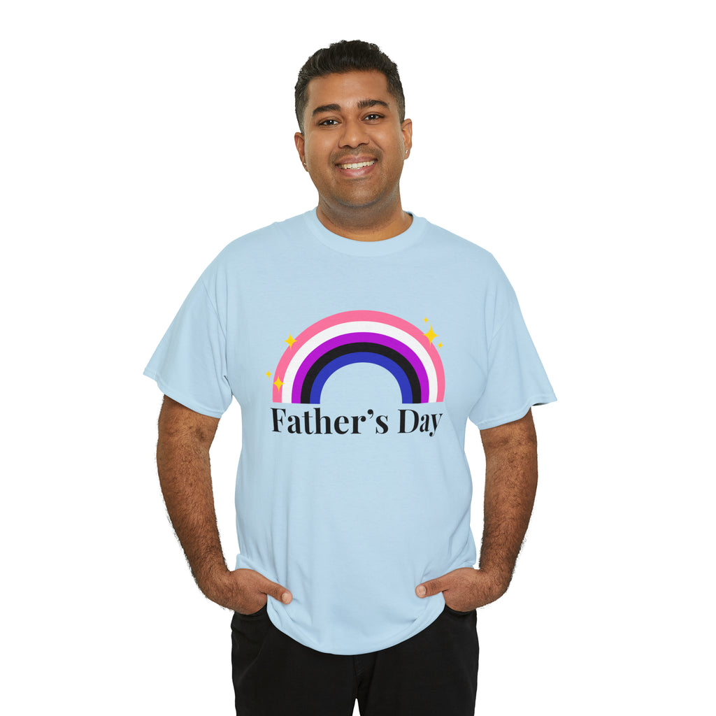 SHAVA CO Genderfluid Flag, Unisex Heavy Cotton Tee - Father's Day Printify