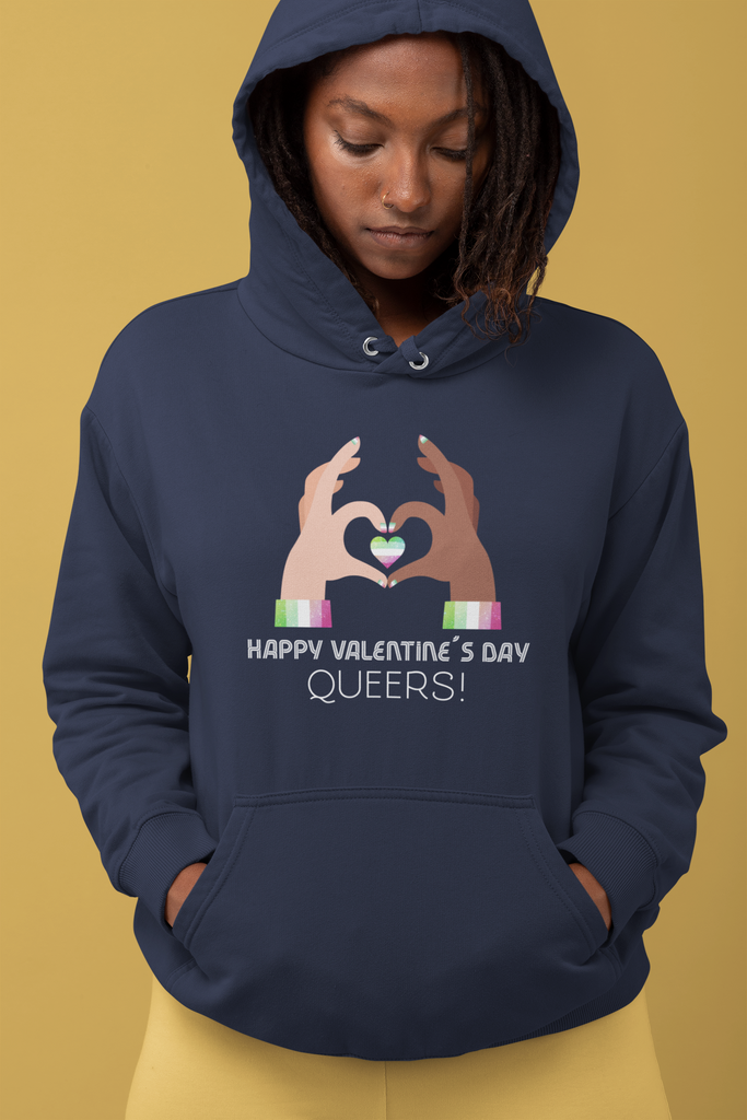 Abrosexual Hoodie Valentine's Day Unisex Size - Happy Valentine's Day Queers! Printify