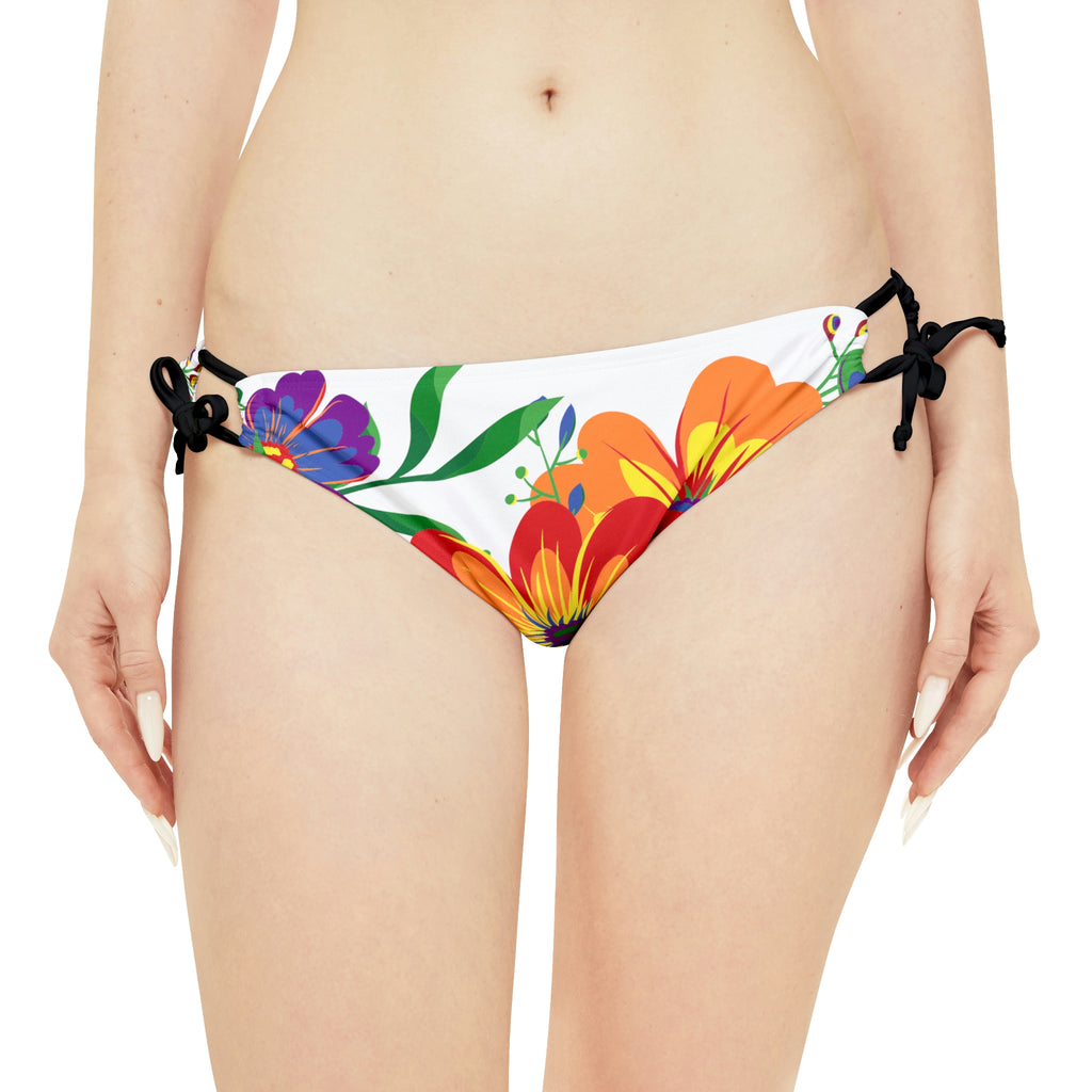 Rainbow Pride Flag Loop Tie Side Bikini Bottom Printify