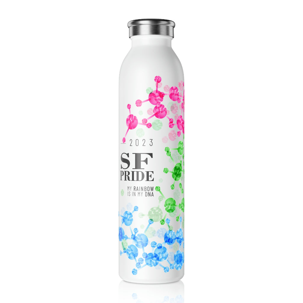 Polysexual Flag Slim Water Bottle San Francisco Pride - My Rainbow is In My DNA SHAVA CO