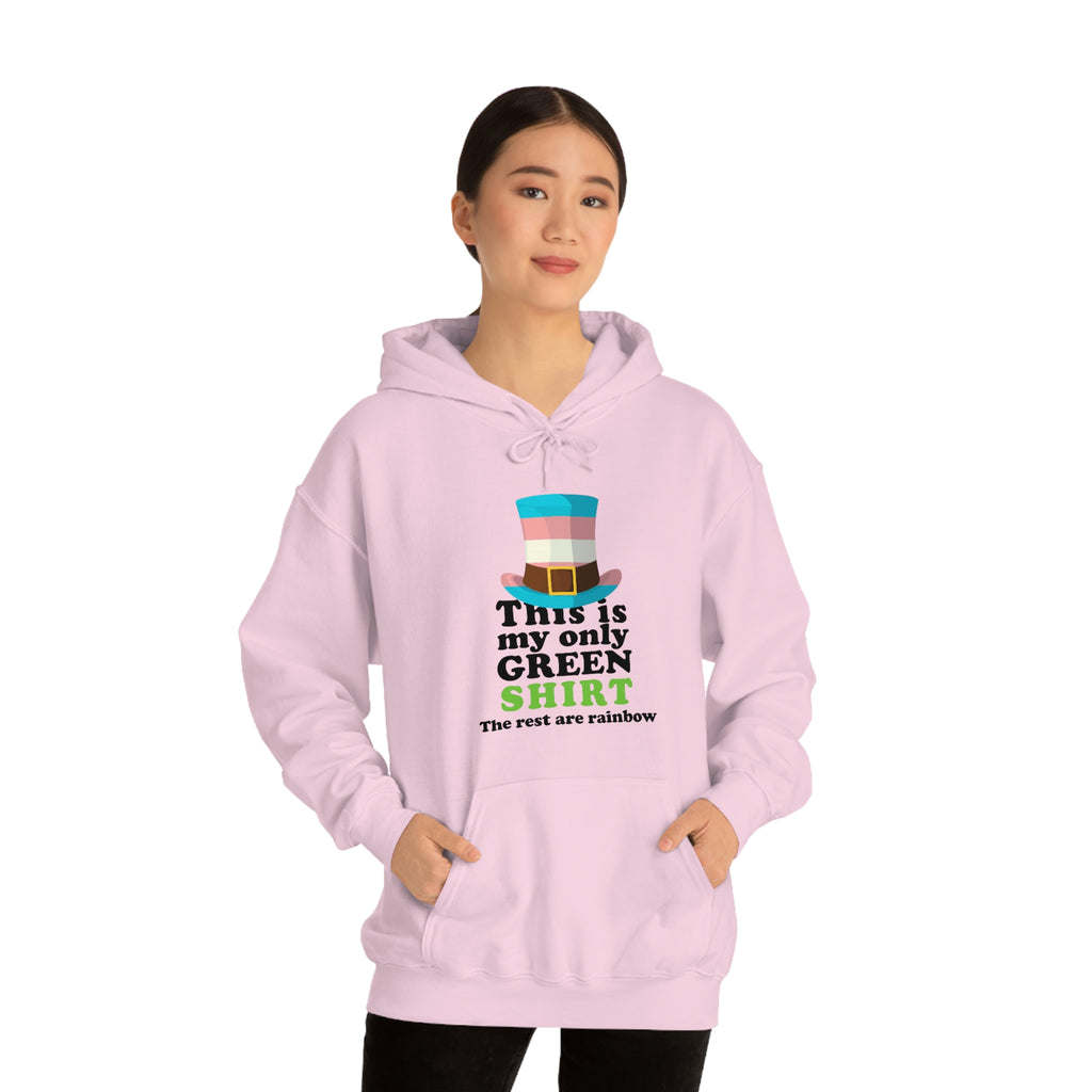 Transgender Flag Hoodie St. Patrick's Day Unisex Size - This Is Only My Green Shirt SHAVA