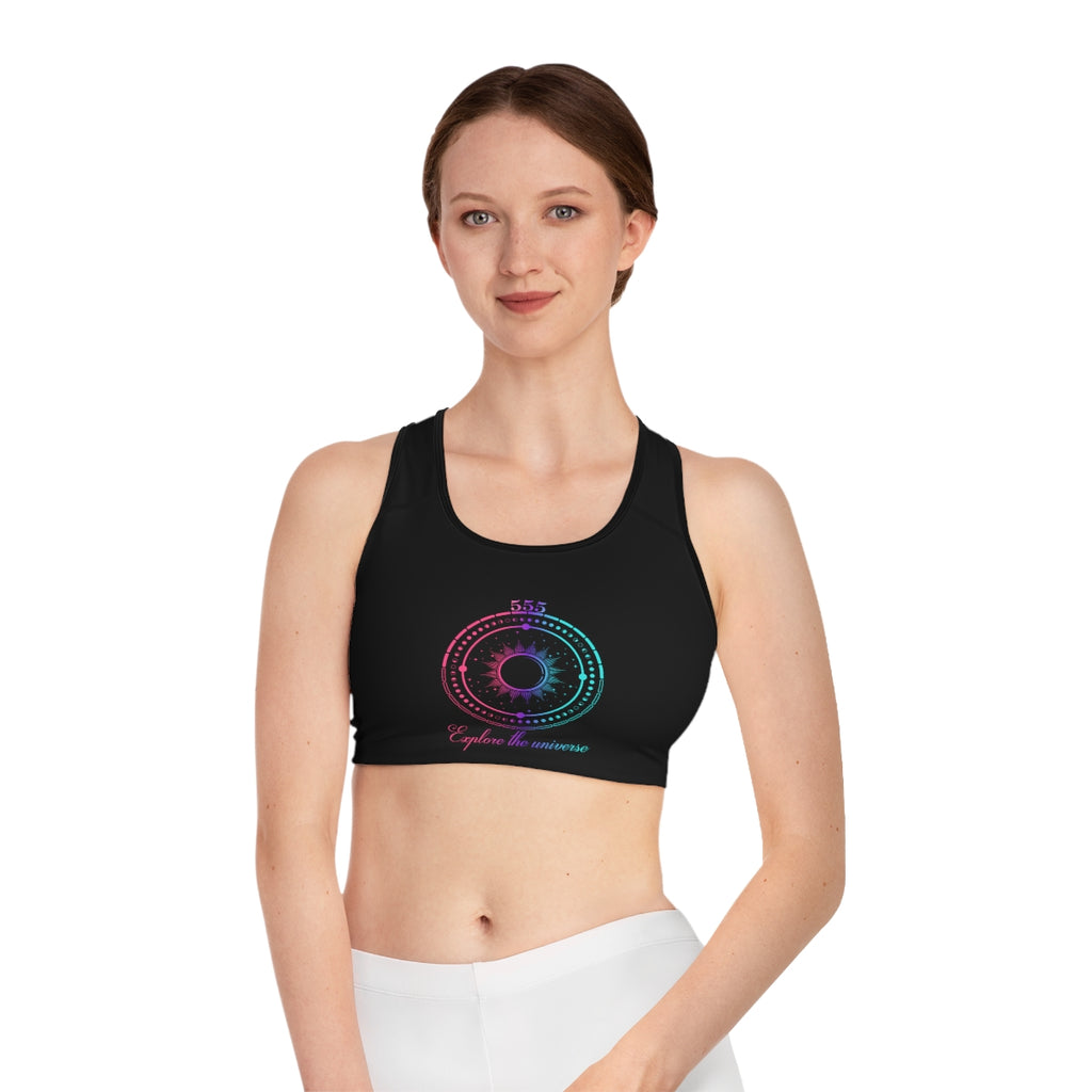 Yoga Spiritual Meditation Women Sports Bra - Change 555 Angel Number Printify