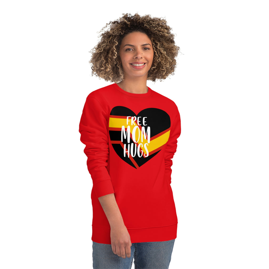 Rubber Pride Flag Sweatshirt Unisex Size - Free Mom Hugs Printify