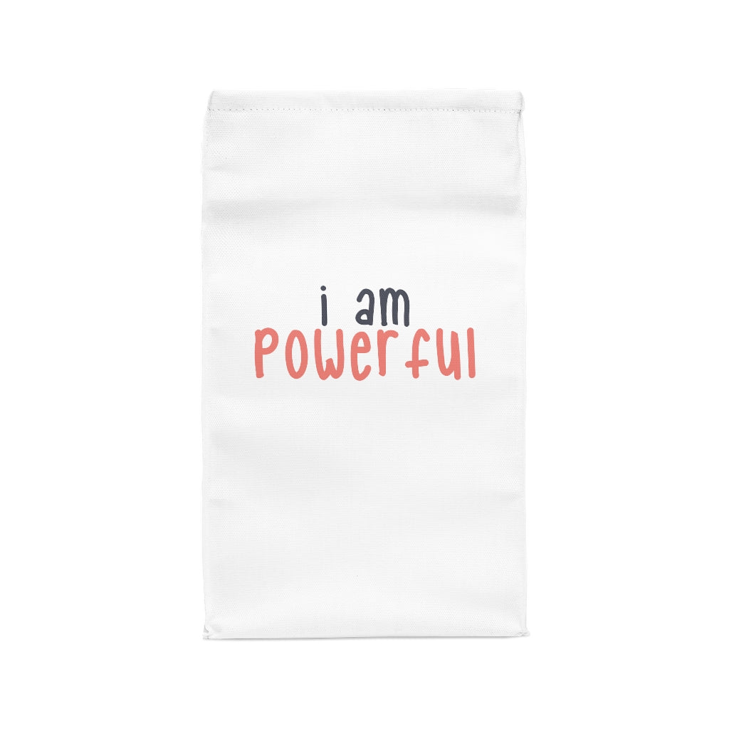 IAC  Home & Livings-Kitchen Accessories / Kitchen Accessories / Polyester Lunch Bag / I am powerful black with coral Printify