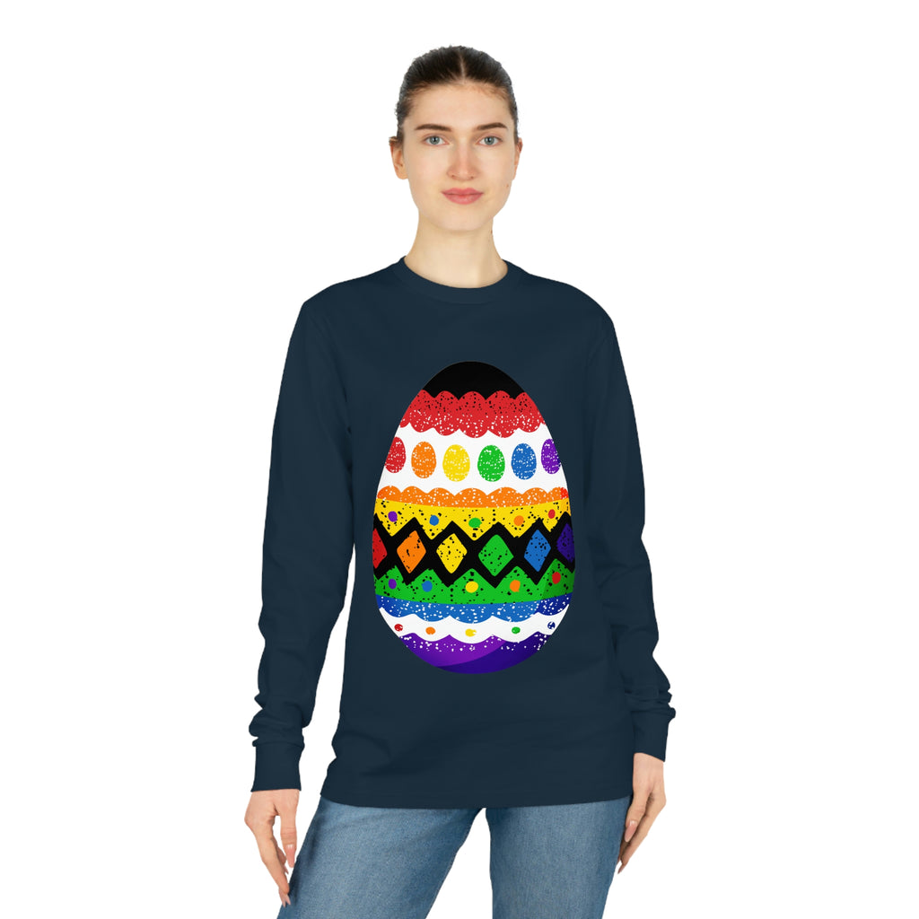 Straight Ally Flag Shifts Dry Long Sleeve Tee Easter Festival Unisex Size - Egg Printify