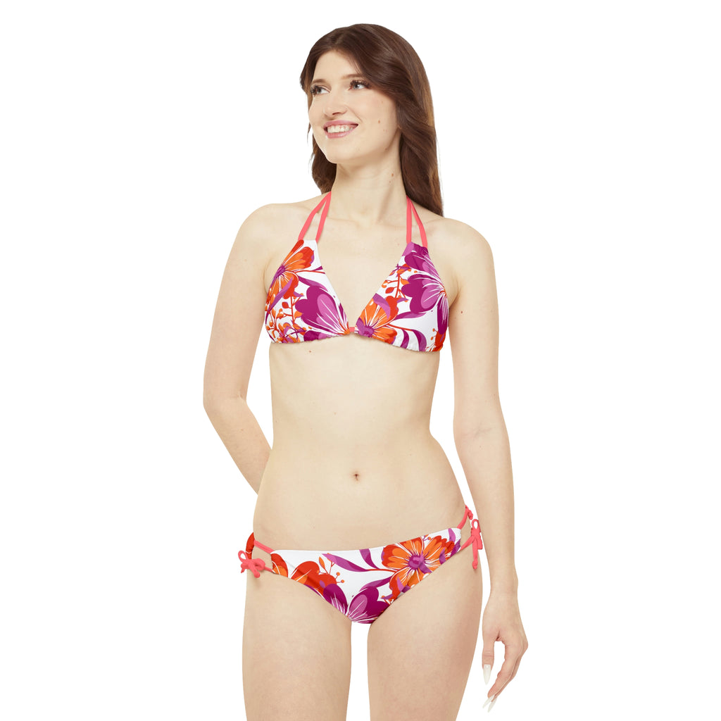 Lesbian Pride Floral Strappy Bikini Set SHAVA CO