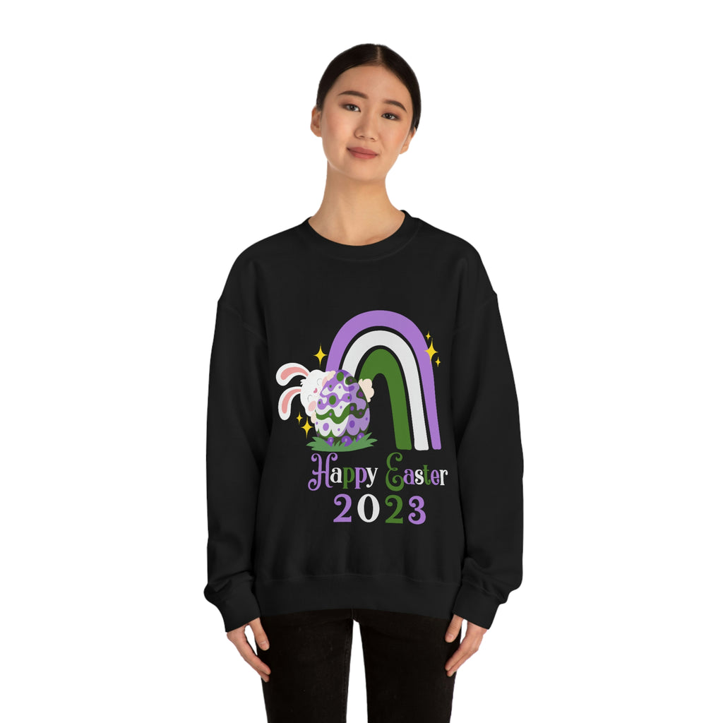 Genderqueer Flag Heavy Blend Crewneck Sweatshirt Easter Festival Unisex Size - Happy Easter 2023 SHAVA