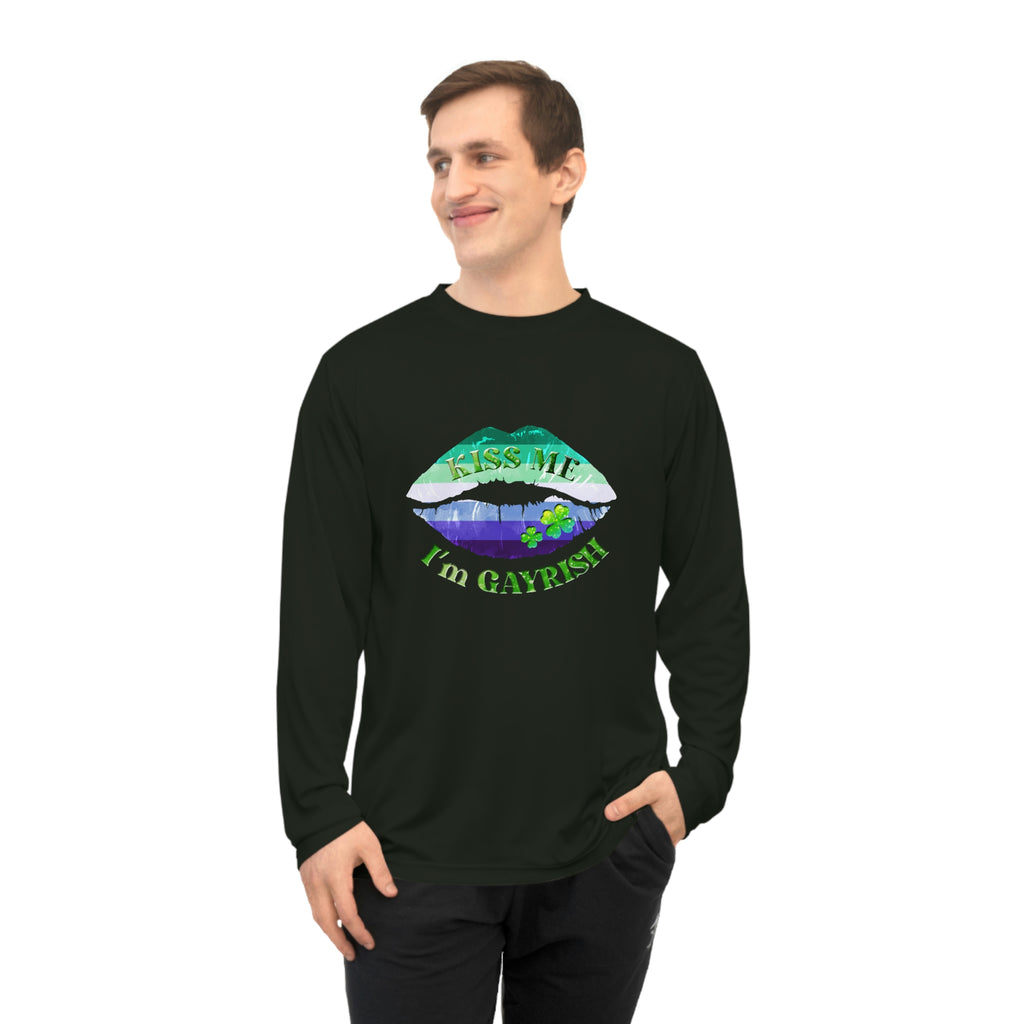 Gay Flag Unisex Performance Long Sleeve Shirt - Kiss Me Printify