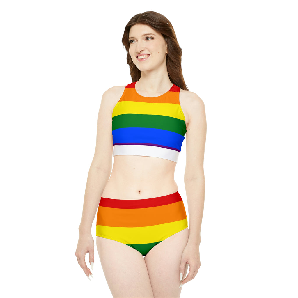 Rainbow Pride Flag Sporty Bikini Set SHAVA CO